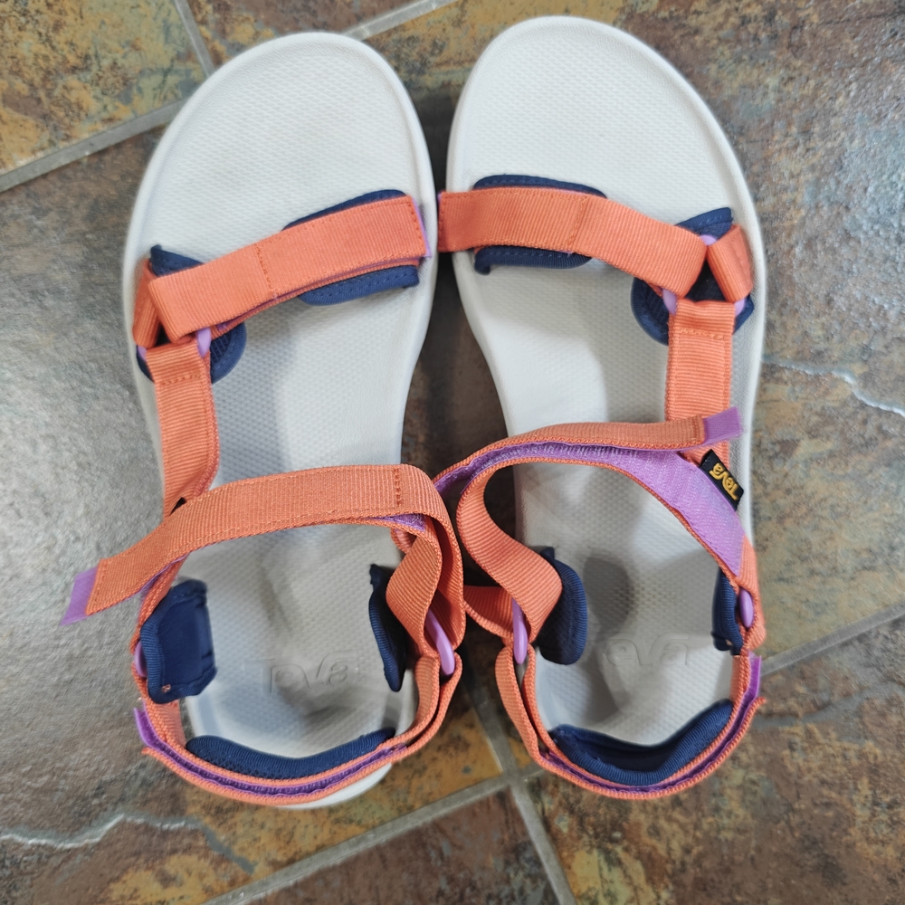 Teva Adult White and Orange Sandals
